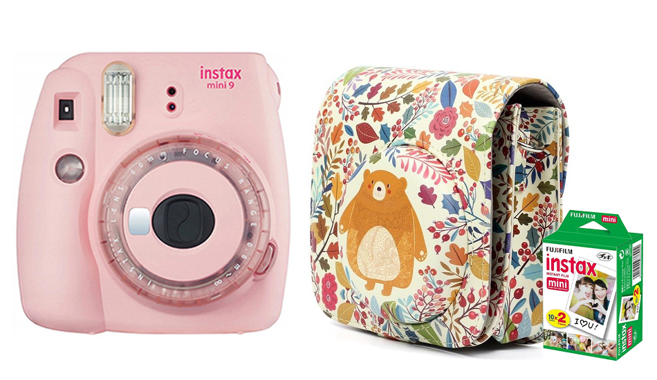 Zestaw Aparat Fujifilm Instax Mini Clear Pink Etui Wk Ady Clear