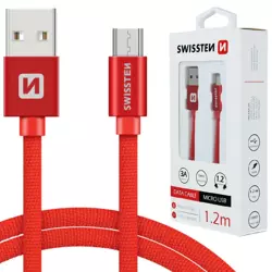 SWISSTEN Czerwony Kabel USB - micro USB 1,2m 3A