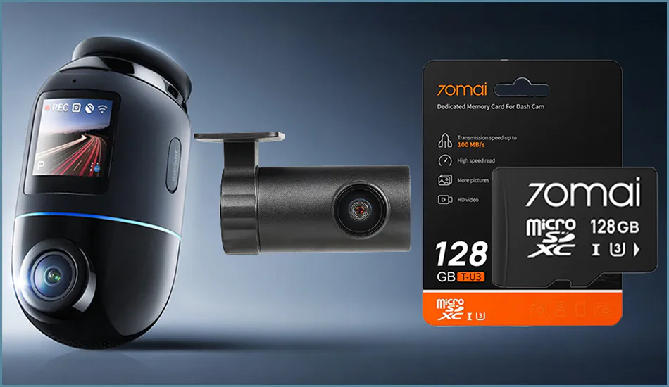 kamera samochodowa wideorejestrator 70mai Omni X800 czarna z kartą 128GB