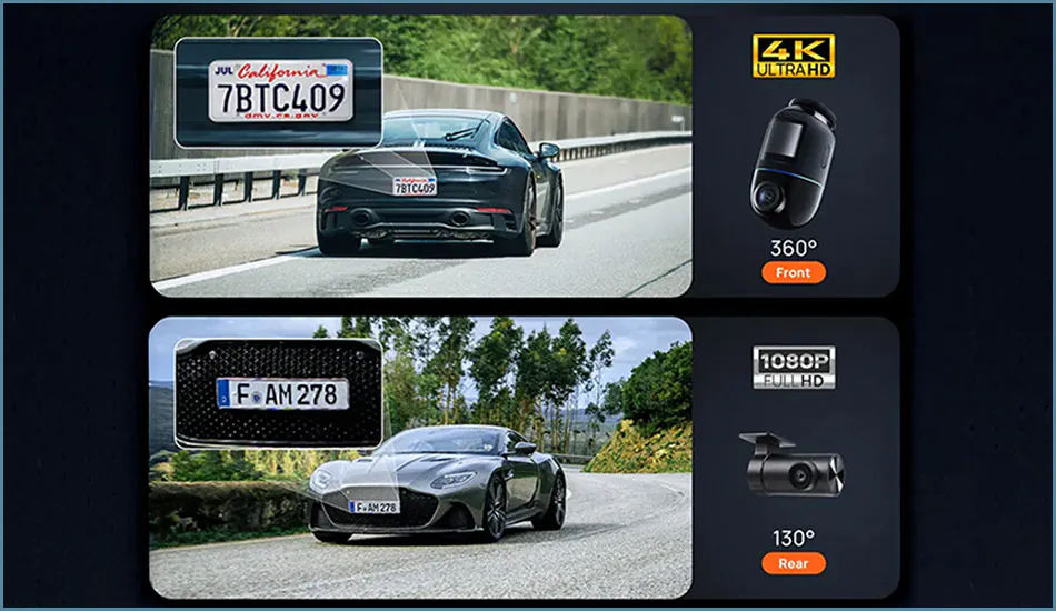 kamera samochodowa wideorejestrator 70mai Omni X800 czarna z kartą 128GB