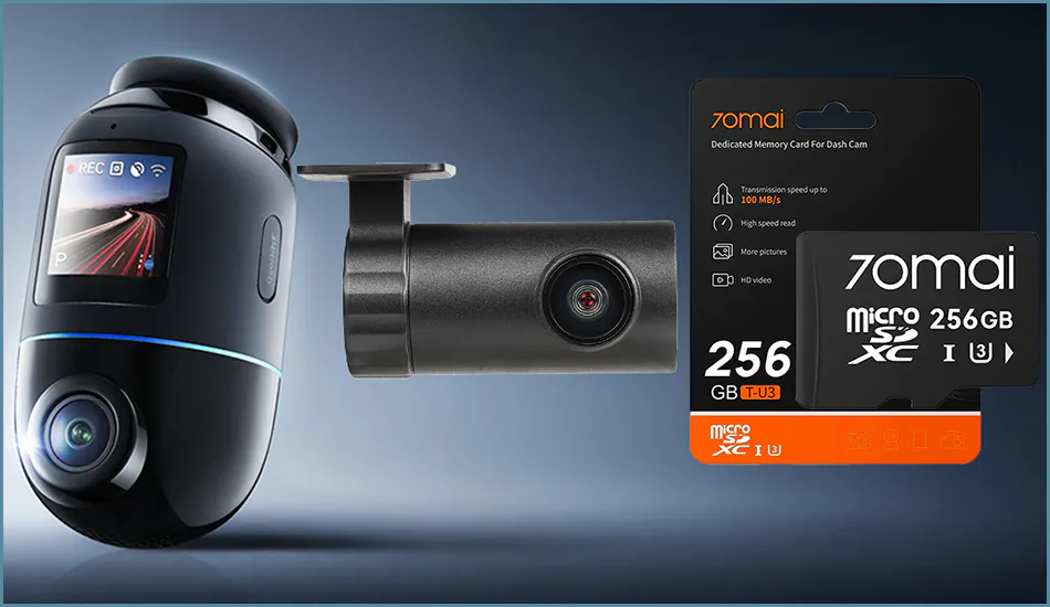 kamera samochodowa wideorejestrator 70mai Omni X800 czarna z kartą 128GB