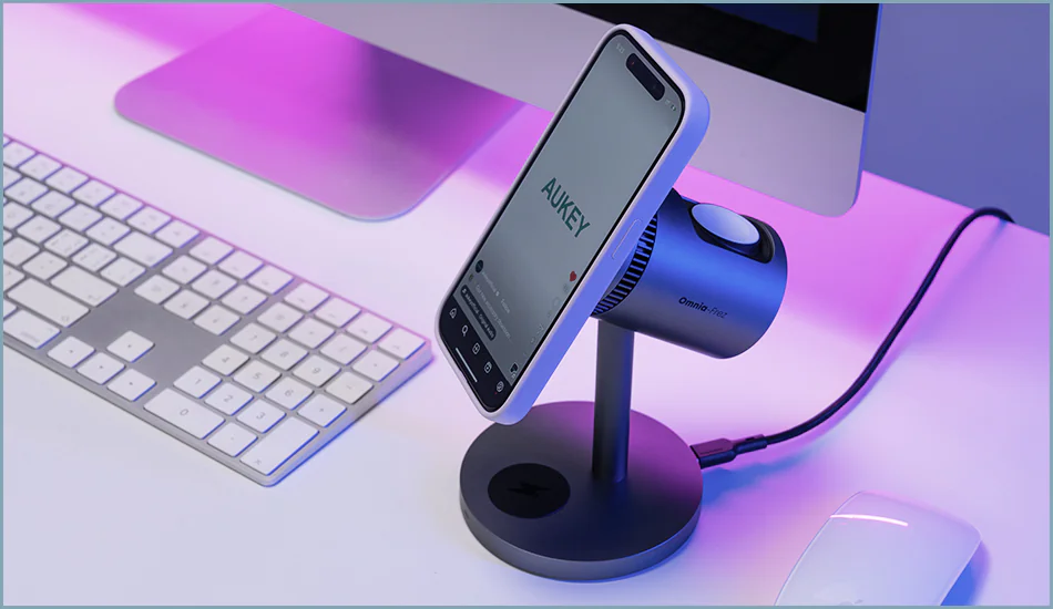 ładowarka bezprzewodowa Aukey MagFusion 3w1 z chłodzeniem