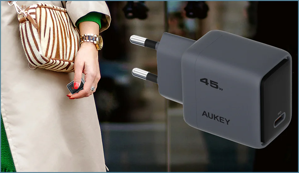Ładowarka sieciowa Aukey PA-C2 szara 45W