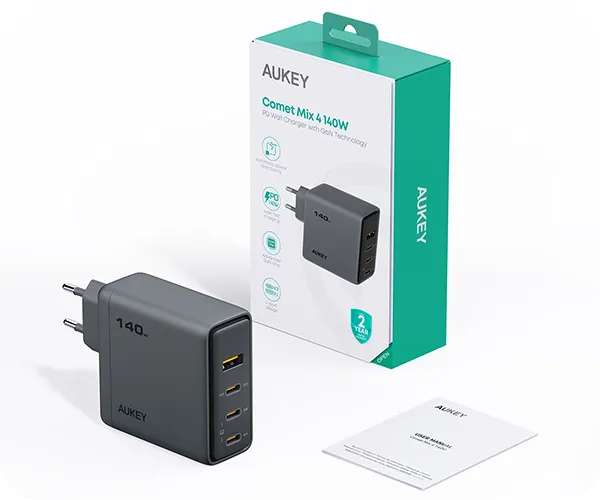 Ładowaka sieciowa Aukey 140W 4xUSB PA-C06