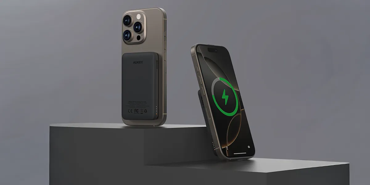 Aukey Powerbank 5000 mAh 15W i 20W PD z USB-C PB-MS03 GY powerbank-akuey-pb-ms03gy-600-01