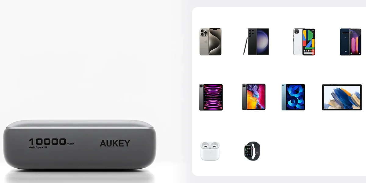 Aukey Powerbank 10000 mAh o mocy 22.5W z USB-C 