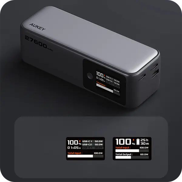 Aukey Powerbank 27600 mAh o mocy 140W z USB-C