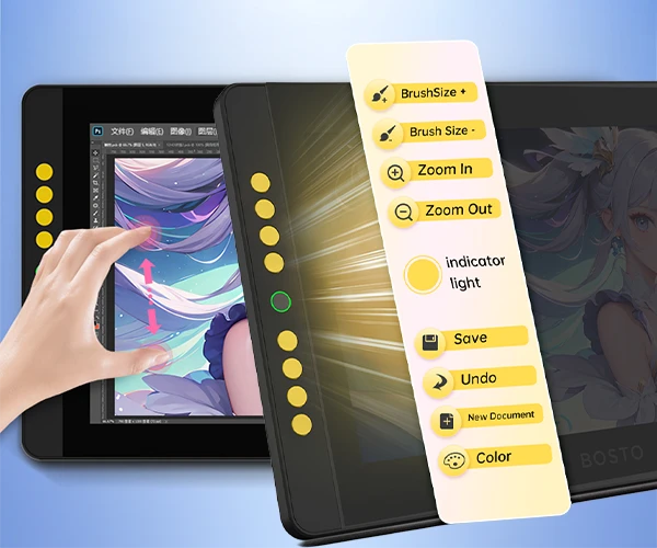 Multi-touch i osiem przycisków programowalnych: intuicyjna kontrola