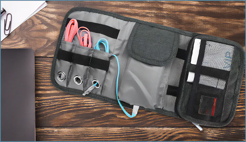 organizer podróżny na kable i powerbank Ciron szary