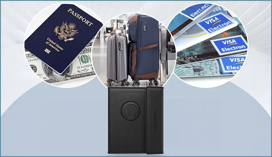 Portfel Travel Wallet z lokalizatorem MiTag czarny