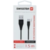 SWISSTEN Czarny Kabel USB - micro USB 1,5m 2,4A 9mm