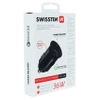 SWISSTEN Czarna Ładowarka samochodowa 1xUSB 1xUSB-C 36W