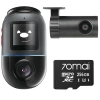 70mai Kamera Samochodowa czarna z kamerą wsteczną RC14 i kartą 256GB 4K Omni X800