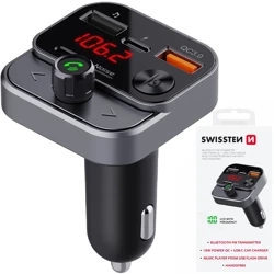 SWISSTEN Samochodowy transmiter FM Bluetooth USB-A z szybką ładowarką