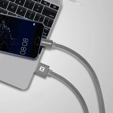 SWISSTEN Biały Kabel USB - USB-C 2m 3A