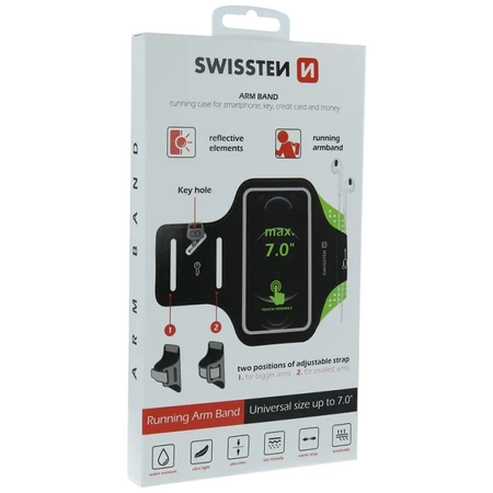SWISSTEN Etui do biegania na ramię na telefon 7"