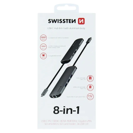 SWISSTEN Hub USB-C Adapter 8w1