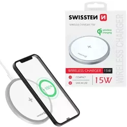 SWISSTEN Biała Bezprzewodowa ładowarka indukcyjna 15W