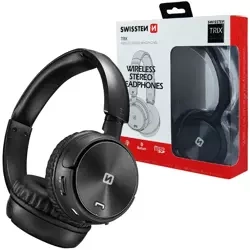 SWISSTEN Czarne bezprzewodowe Słuchawki nauszne Trix