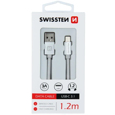 SWISSTEN Biały Kabel USB - USB-C 1,2m 3A