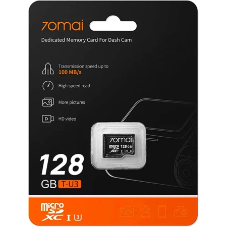 70mai Kamera Samochodowa biało czerwona z kamerą wsteczną RC14 i kartą 128GB 4K Omni X800 