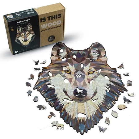 Wood You Do Puzzle drewniane Wilk | Above Average Wolf | 465 elementów | A2