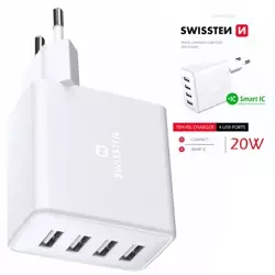 SWISSTEN Ładowarka sieciowa 4xUSB 20W