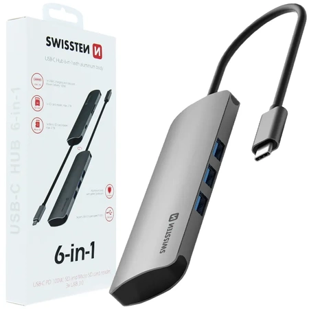 SWISSTEN Hub USB-C Adapter 6w1