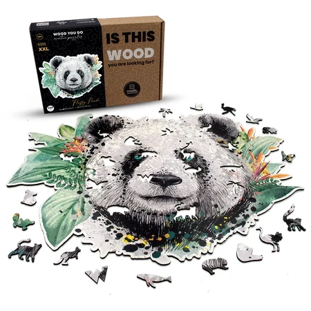 Wood You Do Puzzle drewniane Puszysta Panda | Fluffy Panda | 550 elementów | A2