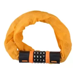 Dunlop Pomarańczowe Zapięcie rowerowe na szyfr łańcuch hartowany 90cm