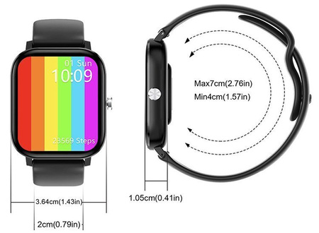 DT NO.1 Czarny Smartwatch zegarek sportowy DT36