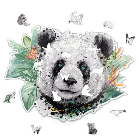 Wood You Do Puzzle drewniane Puszysta Panda | Fluffy Panda | 140 elementów | A4