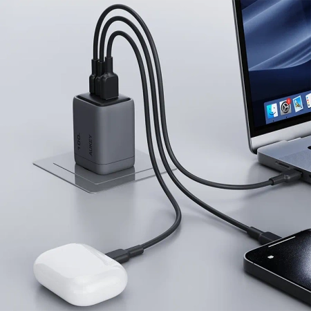 Aukey Kompaktowa Ładowarka sieciowa PA-C5 Comet Mix 3 100W GaN 