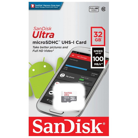 SanDisk Karta pamięci 32GB 100MB/s Ultra microSDHC