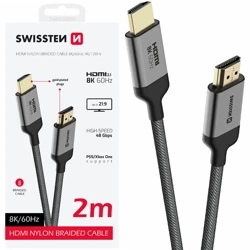 SWISSTEN kabel HDMI/HDMI 8K 60Hz 48Gb/s 2M