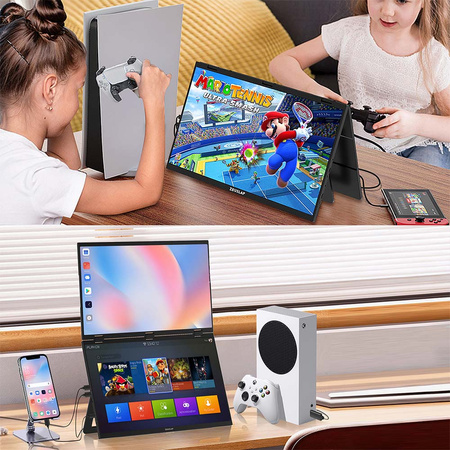 ZEUSLAP Podwójny Monitor Przenośny 18.5” 120Hz Full HD Z18W