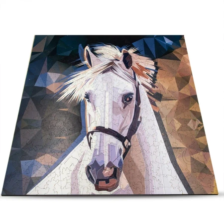 Wood You Do Puzzle drewniane Biały Koń | White Horse | 450 elementów | A2