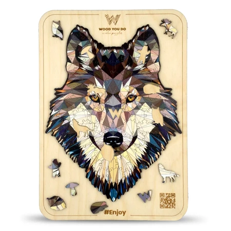 Wood You Do Puzzle drewniane Wilk | Above Average Wolf | 100 elementów | A5