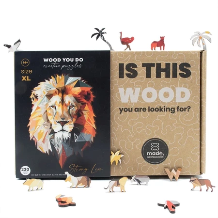 Wood You Do Puzzle drewniane Silny Lew | Strong Lion | 230 elementów | A3