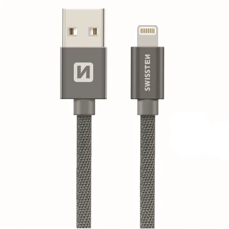 SWISSTEN Szary Kabel USB- Lightning 0,2m 3A do iPhone