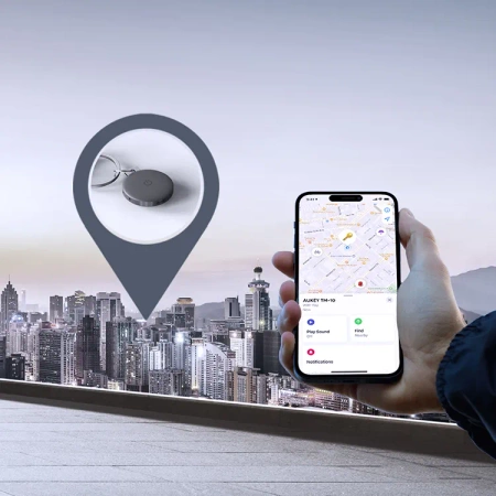 Aukey Inteligentny Lokalizator dla urządzeń Apple iOS TM-10 szary