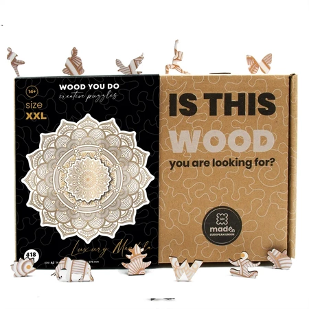 Wood You Do Puzzle drewniane Luksusowa Mandala Biała | Luxury Mandala White | 418 elementów | A2
