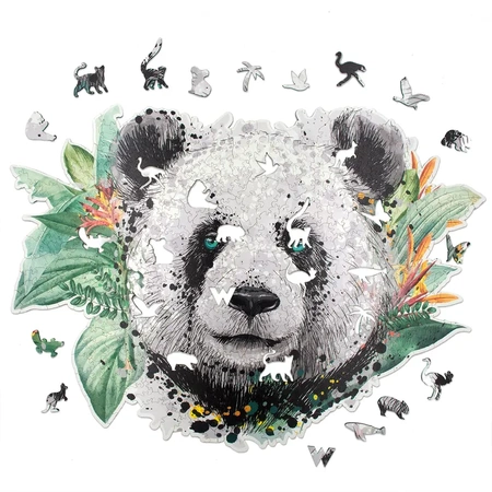 Wood You Do Puzzle drewniane Puszysta Panda | Fluffy Panda | 550 elementów | A2