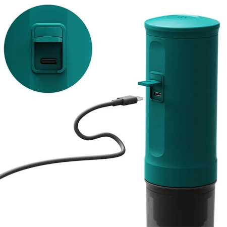 Outin przenośny ciśnieniowy 20 Bar ekspres - do kawy mielonej i na kapsułki - Nano turkusowy