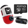 70mai Kamera Samochodowa biało czerwona z kamerą wsteczną RC14 i kartą 128GB 4K Omni X800 