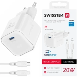 SWISSTEN Ładowarka sieciowa USB-C 20 W + kabel USB-C/Lightning