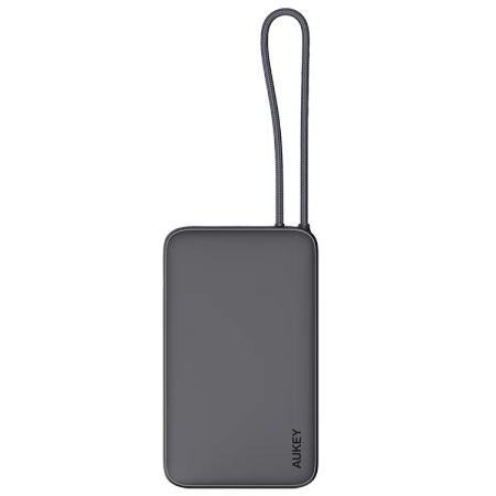 Aukey Powerbank 10000 mAh o mocy 22.5W z wbudowanym kablem USB-C PB-Y53GY Spark Sling 10000 Lite Plus