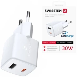 SWISSTEN Ładowarka sieciowa USB-A USB-C 30W