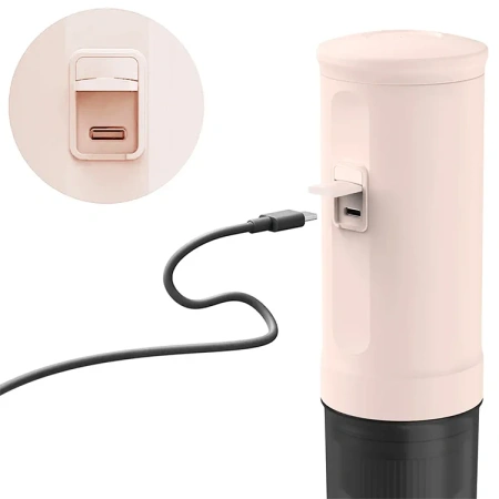 Outin przenośny ciśnieniowy 20 Bar ekspres - do kawy mielonej i na kapsułki - Nano Różowy kwarc