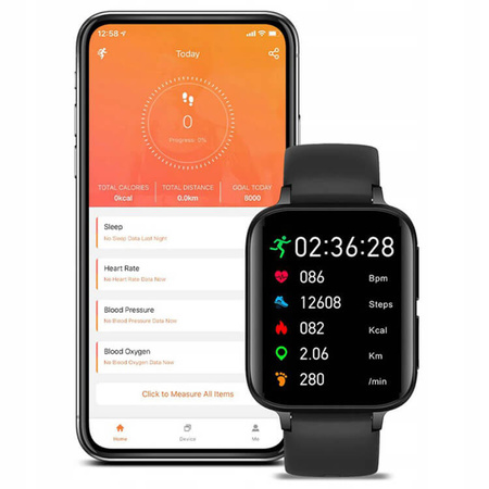 DT NO.1 Czarny Smartwatch zegarek sportowy DT93